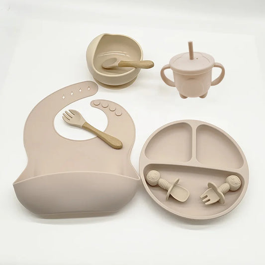 8-Piece Silicone Baby Feeding Set