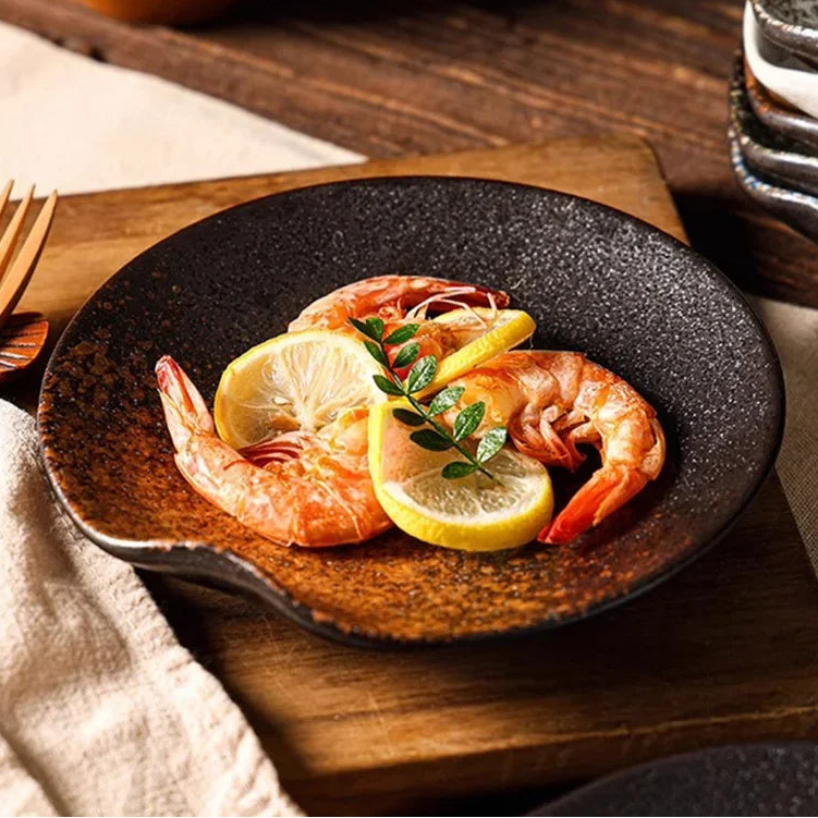 Retro Irregular Ceramic Dining Plate