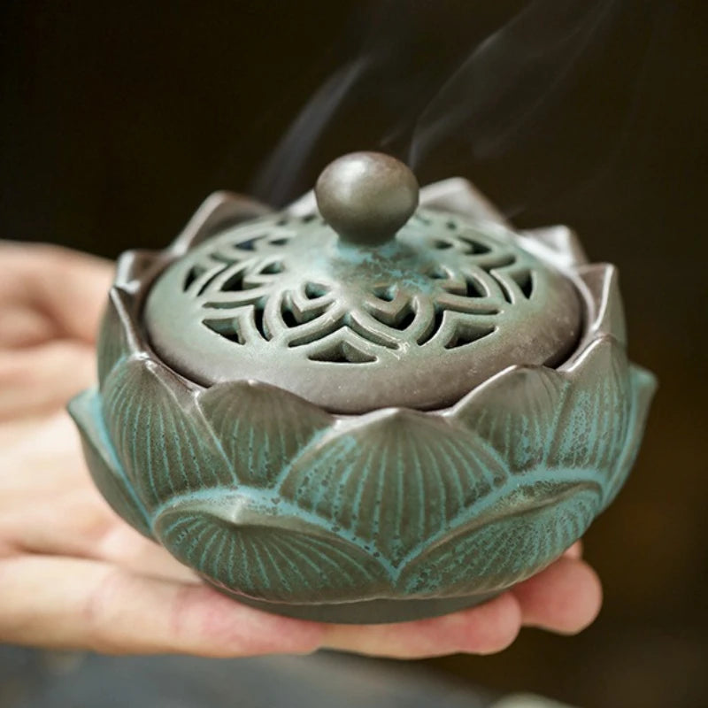 Ceramic Lotus Incense Burner