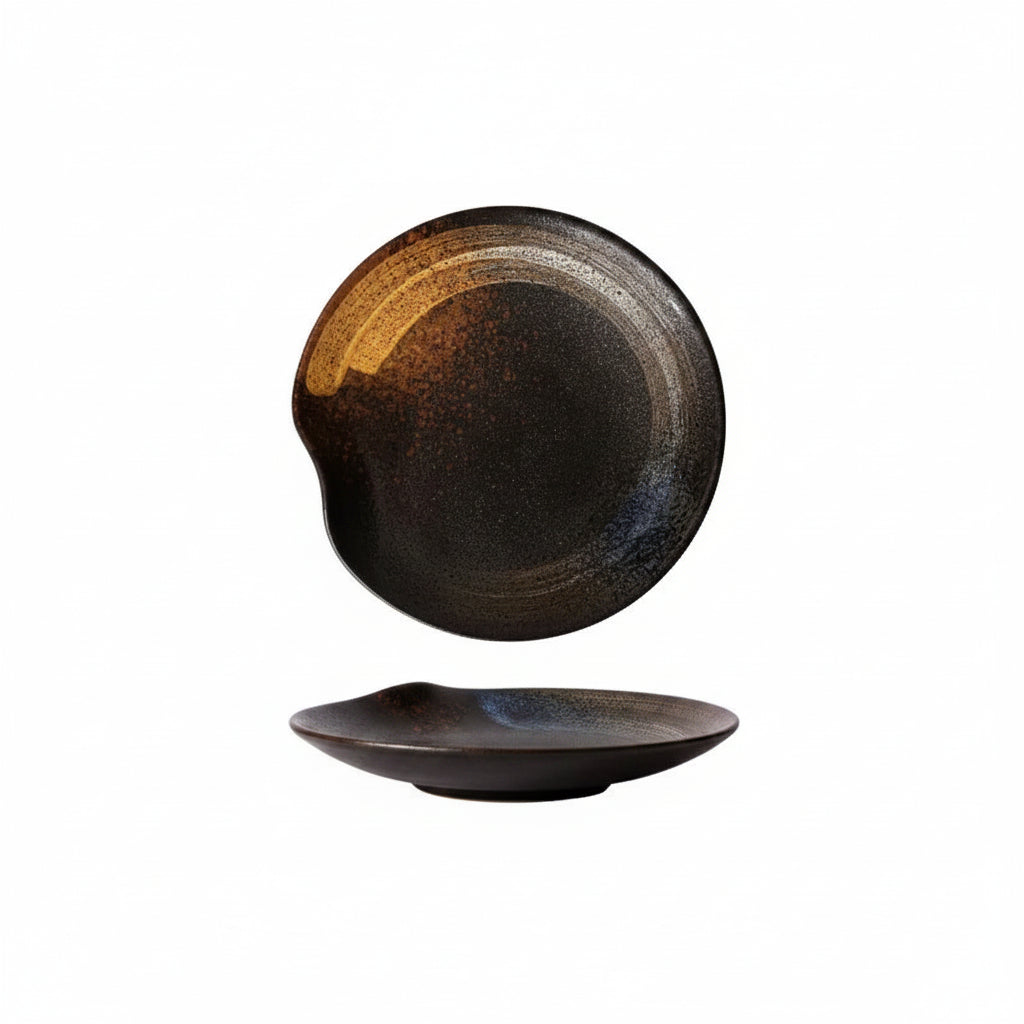 Retro Irregular Ceramic Dining Plate