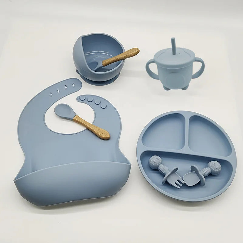 8-Piece Silicone Baby Feeding Set