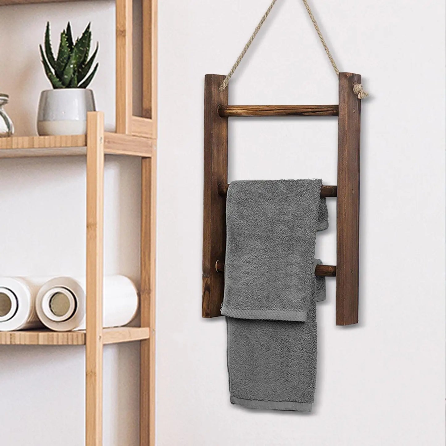 Wooden Spa Towel Rack